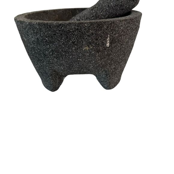 8" Mexican Molcajete 100% Lava Volcanic Stone, Mortar and Pestle- Crate & Barrel - Picture 13 of 16